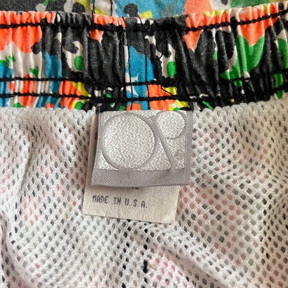 Vtg Ocean Pacific Swim Trunks Boys 14/16 Neon USA 90s OP Board Shorts Surf Camo - Picture 8 of 11